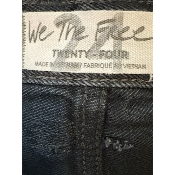 We The Free Shorts Size 24 Womens Cut Off Button Fly Dark Wash Black Denim - Picture 6 of 8